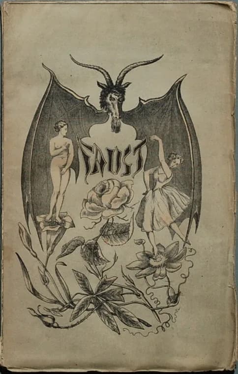 Heinrich Heine - Heine, Heinrich: Der Doktor Faust. Ein Tanzpoem, nebst kuriosen Berichten über Teufel, Hexen und Dichtkunst.
Hamburg: Hoffmann und Campe 1851, 1 Blatt Vortitel und Verlagsanzeigen + 1