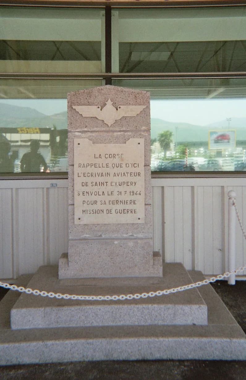 Antoine de Saint-Exupéry - Monument for Antoine de Saint-Exupéry at Bastia airport, Corse, France.