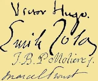 Émile Zola - collage of signatures of several french writers