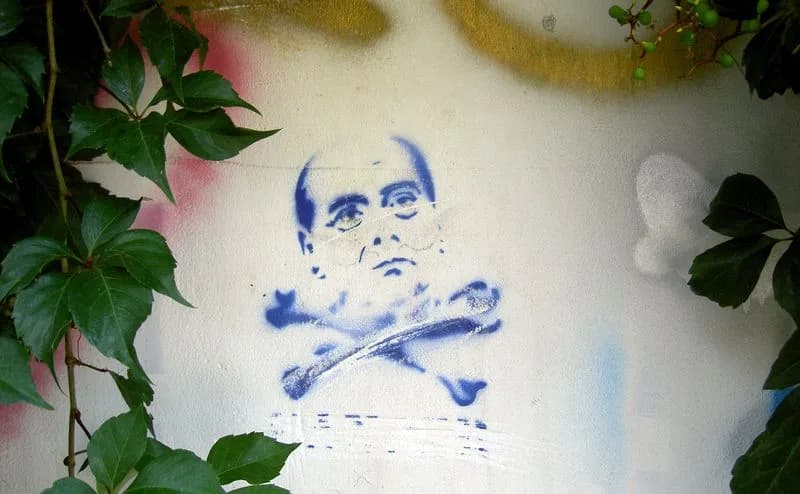 Silvio Berlusconi - Berlusconi stencil graffiti from Merano Italy