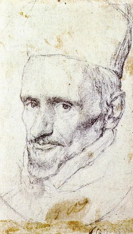 Diego Velázquez - Drawing for portrait of cardenal Borja, by Diego Velázquez.jpg