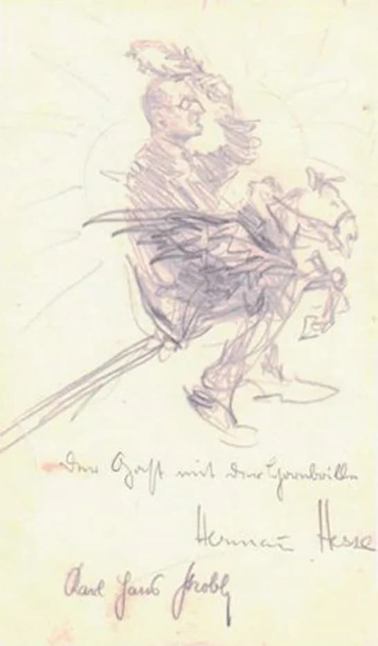 Hermann Hesse - Kraigher Mlczoch - Hessekarikatur, 1912