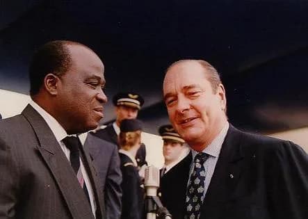Jacques Chirac - Congolese Prime minister André Milongo with French President Jacques Chirac.