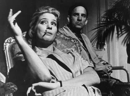Ingmar Bergman - Ingmar Bergman (1918-2007), Swedish stage and film director, and Ingrid Thulin (1926-2004), actress. Photo: During the production of The Silence (Tystnaden), 1963. Svensk Filmindustri