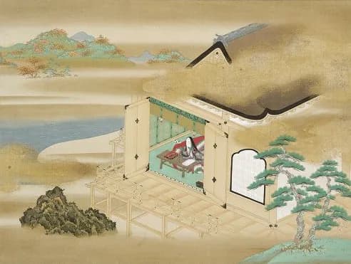 Murasaki Shikibu - Murasaki Shikibu writing at Ishiyama-dera