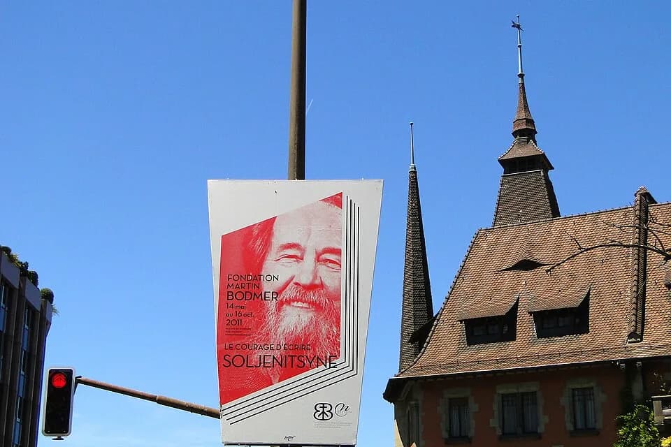 Aleksandr Solzhenitsyn - Alexander Solzhenitsyn Poster with Old Town Architecture - Geneva - Switzerland