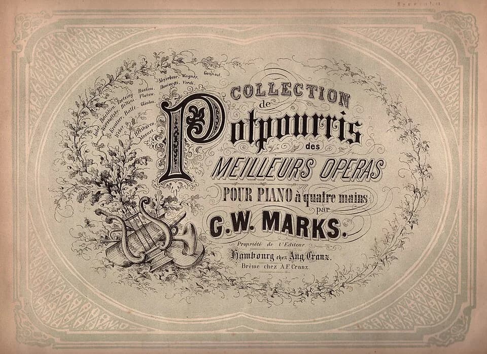Johannes Brahms - Titelblatt einer unter dem Pseudonym G. W. Marks veröffentlichten Komposition von Johannes Brahms