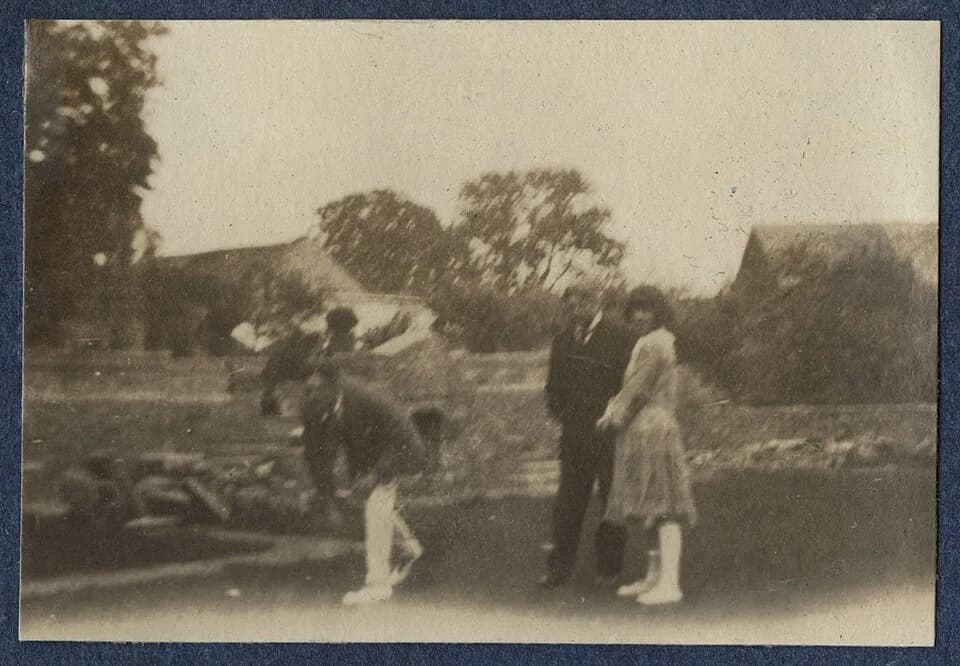 T. S. Eliot - Thomas Stearns ('T.S.') Eliot; Sir John Tresidder Sheppard; Julian Ottoline Vinogradoff (née Morrell), by Lady Ottoline Morrell (died 1938). See source website for additional information