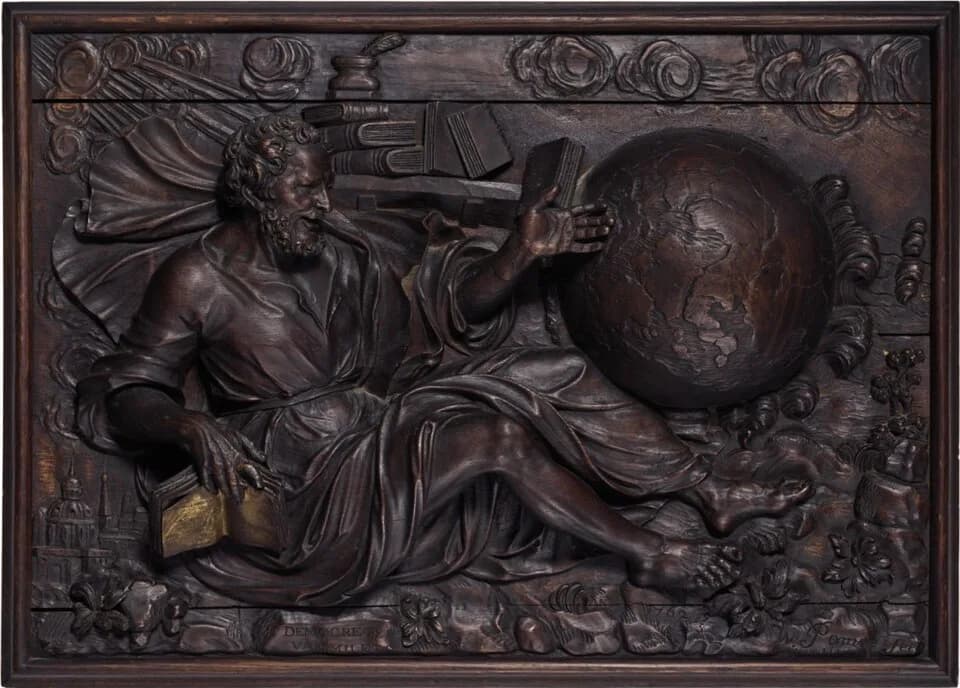 Democritus Democritus - Walter Pompe - Relief of the laughing Democritus.jpg