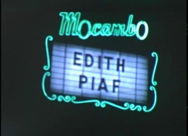Édith Piaf - Mocambo nightclub neon sign on Sunset Strip —  in West Hollywood, California, 1955.