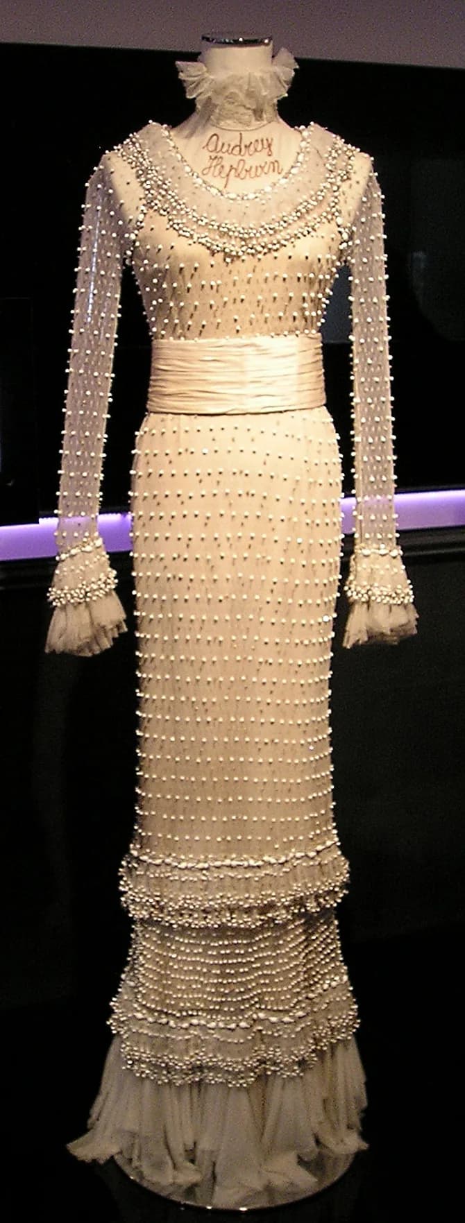Audrey Hepburn - Dress made by Valentino, worn by Audrey Hepburn. Photographed at the exhibition "Valentino a Roma" at Museo Ara Pacis in Rome