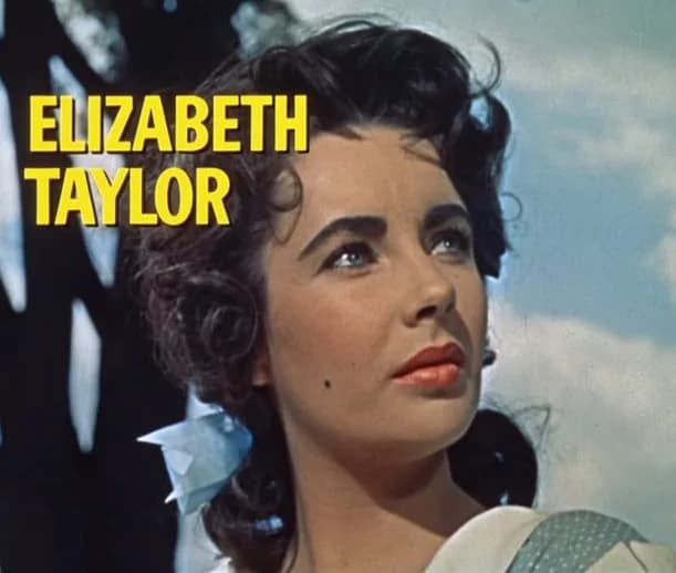 Elizabeth Taylor - Cropped screenshot of Elizabeth Taylor from the trailer for the film Giant.