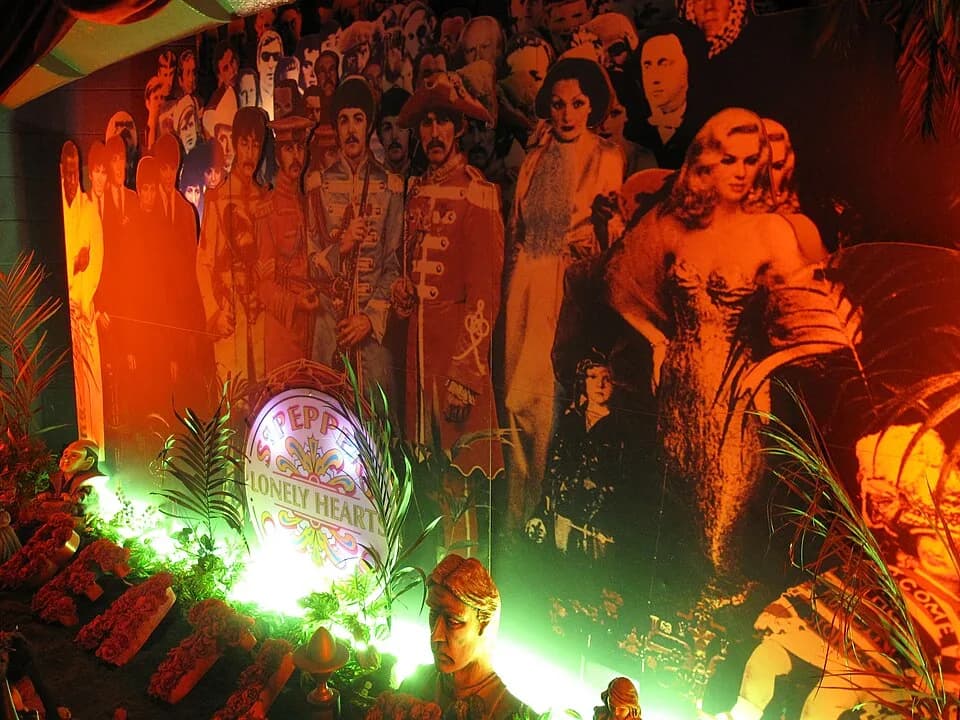 Aldous Huxley - Backdrop from the Sgt. Pepper's Lonely Hearts Club Band album cover.
Taken in the Beatles Museum in Liverpool UK.