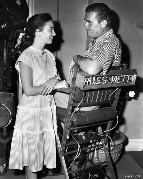 Aldous Huxley - Ann Blyth and Russell Metty (cinematographer) on the set of A Woman's Vengeance (1948) - publicity still