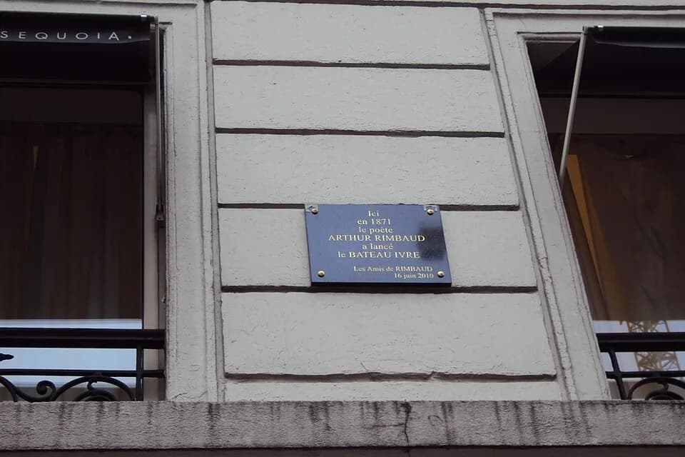Arthur Rimbaud - Angle of the streets du Vieux-Colombier and Bonaparte, Paris, 6th district. There took place, in September, 1871, the "dîner des Vilains-Bonhommes" where Arthur Rimbaud was presented 
