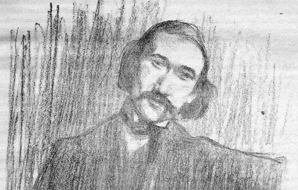 André Gide - André Gide: pencil drawing