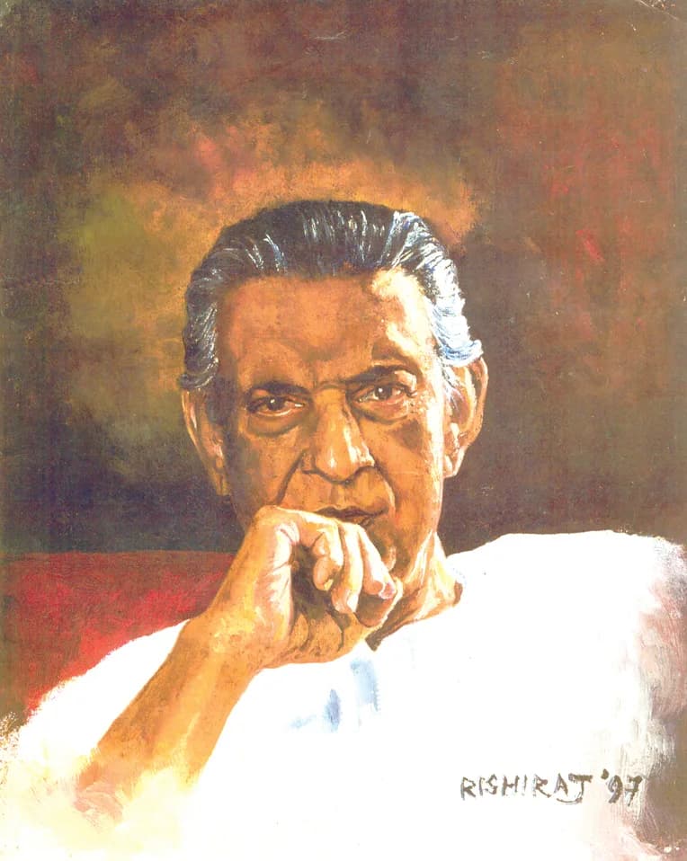 Satyajit Ray - Portrait of Satyajit Ray created by Rishiraj Sahoo in 1997 and edited in 2009