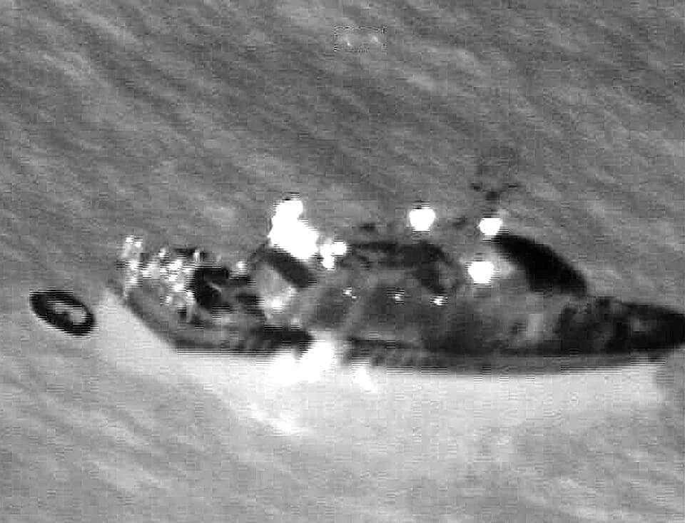 Hosni Mubarak - RED SEA (Feb 4, 2006) - Infrared image taken from U.S. Navy P-3C Orion maritime patrol aircraft, assisting in search and rescue operations for survivors of the Egyptian ferry Al Salam