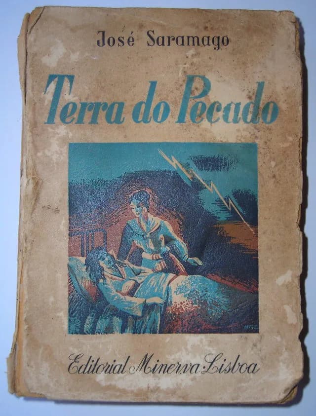José Saramago - "Terra do Pecado", the first book published by José Saramago: Cover of the original edition, published in 1947.