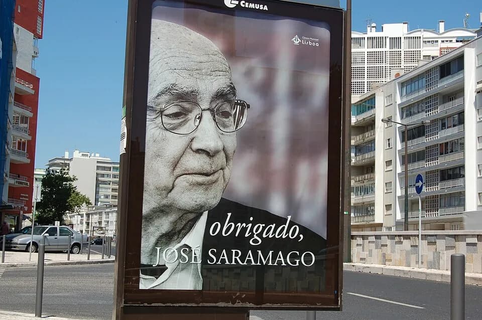José Saramago - Plakát Lisszabonban Saramago tiszteletére.