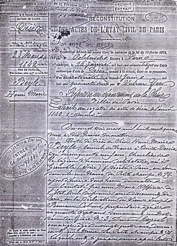 Stendhal Stendhal - Reconstitution de l’acte de décès de Stendhal