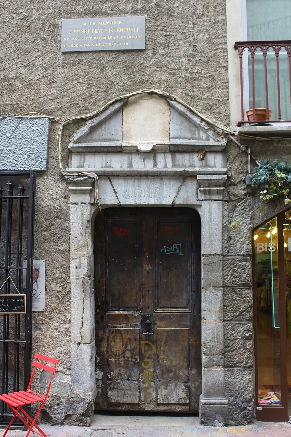 Stendhal Stendhal - 14 rue Jean-Jacques à Grenoble, classé Monument historique depuis 2000. Maison où est né Stendhal