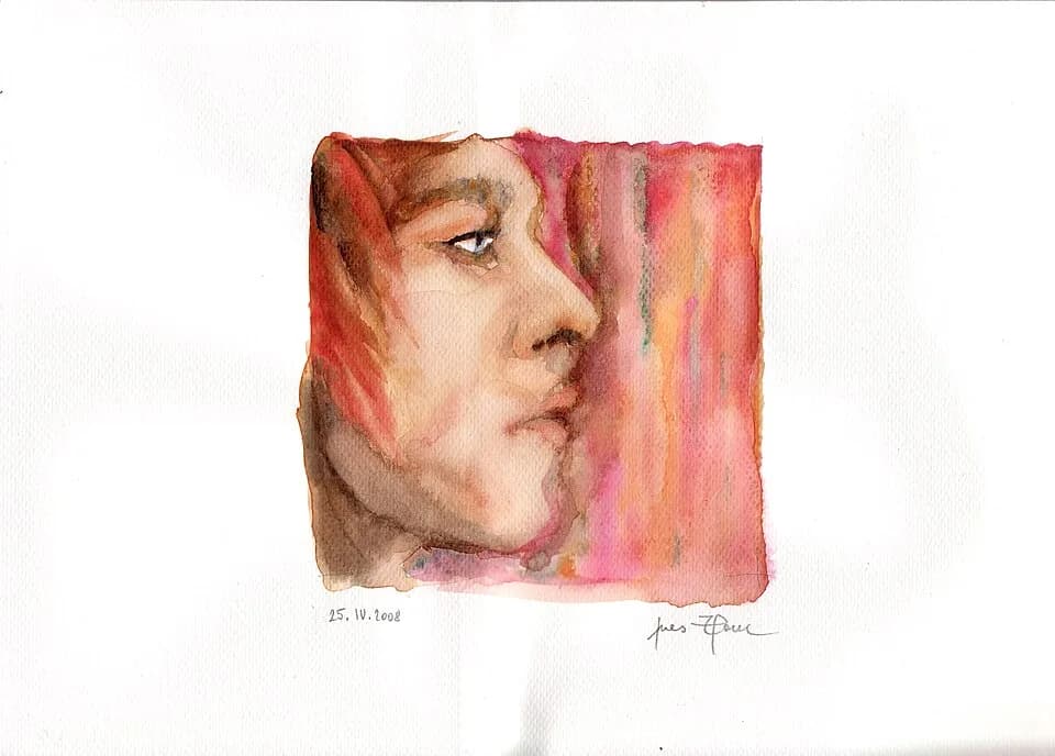David Bowie - The Man Who Sold the World, watercolour, 25.4.2008