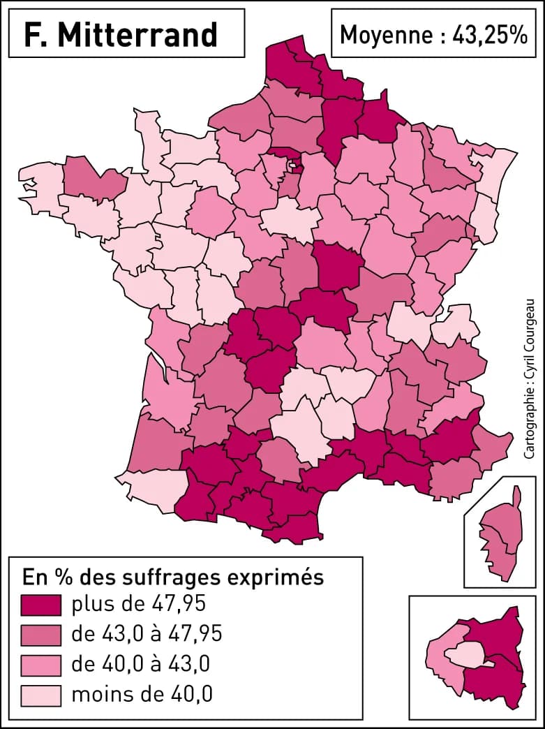 François Mitterrand - Elections présidentielles en France 1er tour Mitterrand