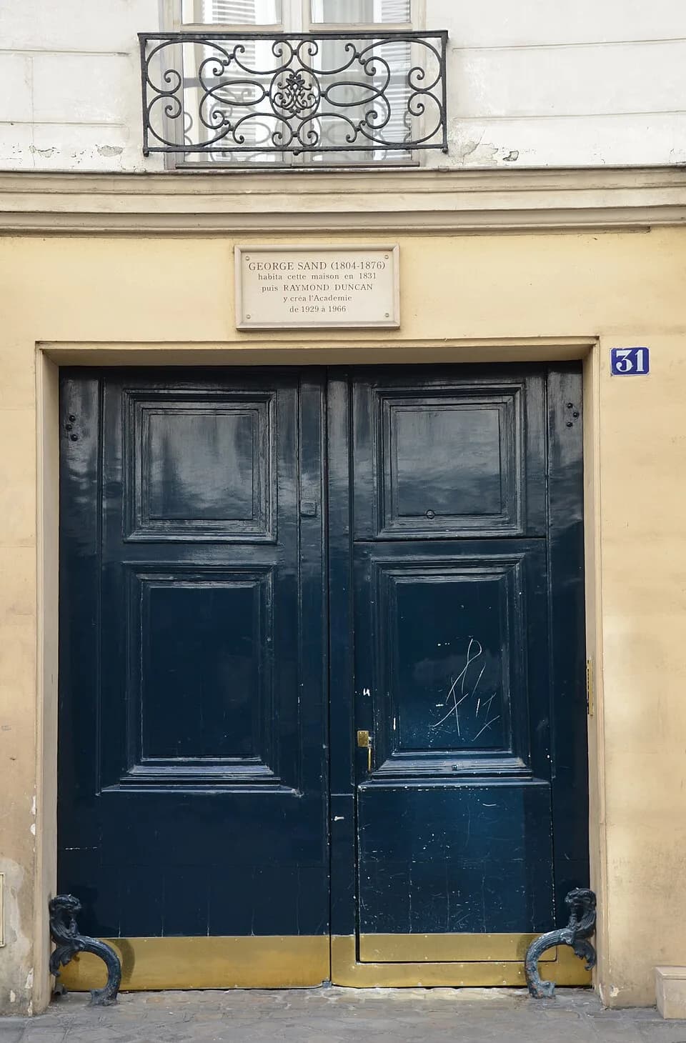 George Sand - Doorway of 31, rue de Seine, Paris 6, house of George Sand then Raymond Duncan.
