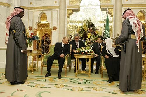 Abdullah of Saudi Arabia - RIYADH. Before the beginning of the Russian-Saudi talks.
