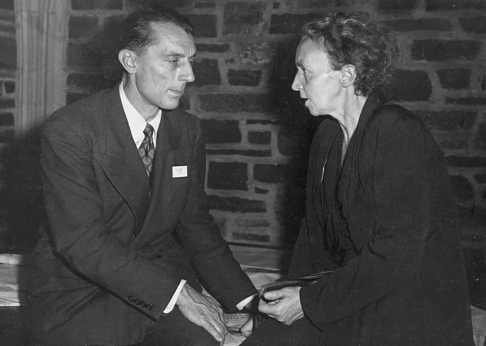 Irène Joliot-Curie - Frédéric Joliot (1900-1958) and Iréne Joliot-Curie (1897-1956) had been jointly awarded the Nobel Prize for Chemistry in 1935. This photograph may have been taken in the 1940s. Lo