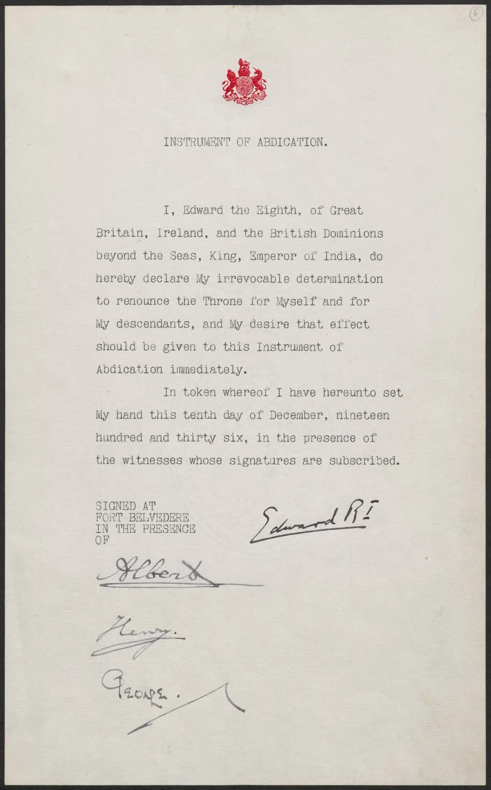 Edward VIII - Statement of Abdication
