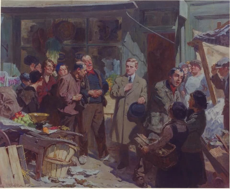 Edward VIII - 'Sunlight in the East'
by Fred Roe 1864-1947
Oil painting on canvas 36 x 44 inches
Exhibited Canadian National Exhibition, Toronto 1935

Edward VIII (The Duke of Windsor; 1894 –1972) dur