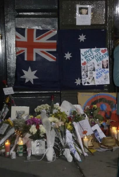 Heath Ledger - Memorial for Heath Ledger outside of his SoHo apartment in New York City