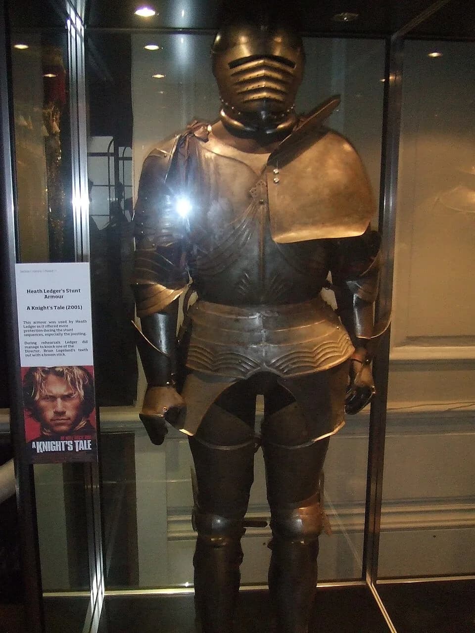 Heath Ledger - Costume from the film A Knight's Tale displayed at the London Film Museum.