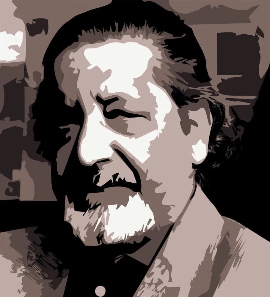 V. S. Naipaul - "Drawing" of V.S. Naipaul. Computer-software enhanced photo by JackNL, based on several photographs