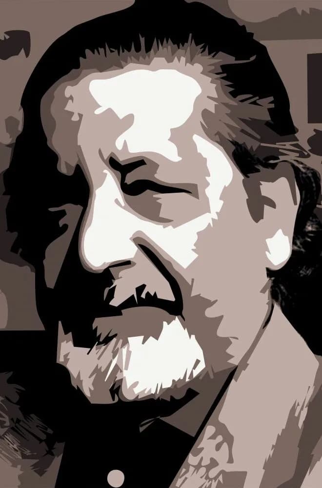 V. S. Naipaul - "Drawing" of V.S. Naipaul. Computer-software enhanced photo by JackNL, based on several photographs