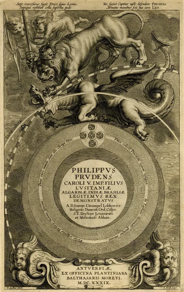 Philip II of Spain - Jacob Neefs, Erasmus Quellinus II - Frontispiece of Philippus Prudens.jpg