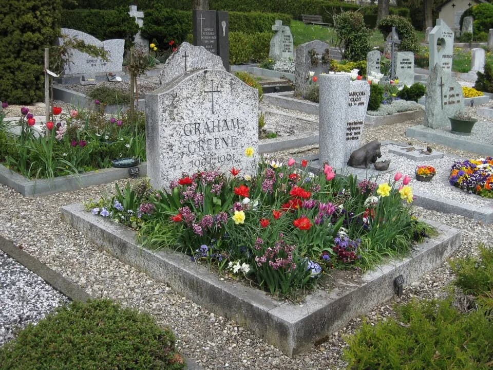Graham Greene - This is the grave of Graham Greene in the graveyard of Corseaux, Switzerland.