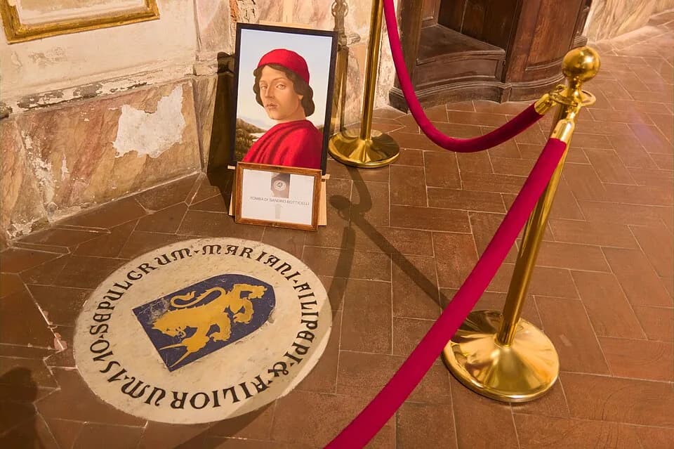 Sandro Botticelli - Church of Ognissanti in Florence, Italy. Botticelli's tomb.