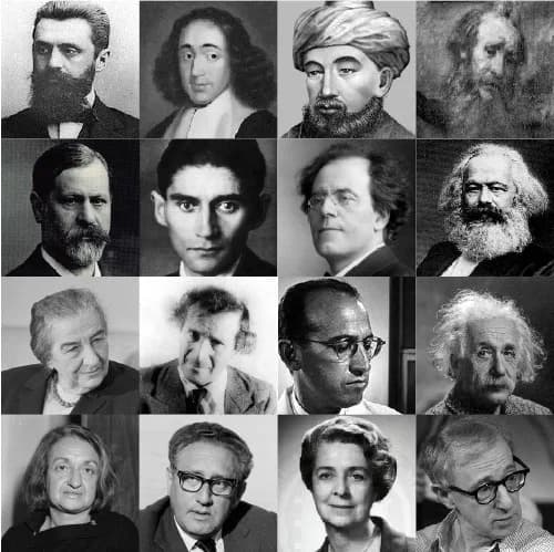 Moshe ben Maimon - combined portrait of prominent Jewish people