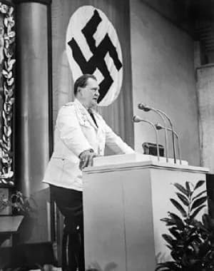 Hermann Göring - Reichsmarshal Hermann Goering addressing the Reichstag in Berlin.