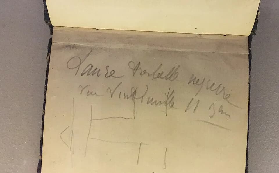 Édouard Manet - Carnet de notes du peintre français douard Manet avec une mention sur le modèle Laure, la servante noire représentée sur le tableau Olympia. Ce carnet détenu par la Morgan Libary and m