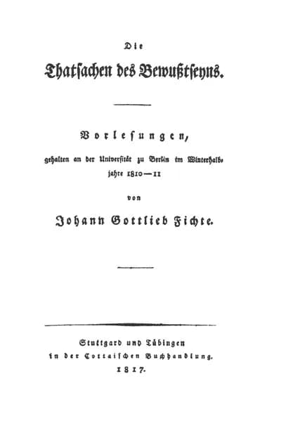 Johann Gottlieb Fichte - title page scan