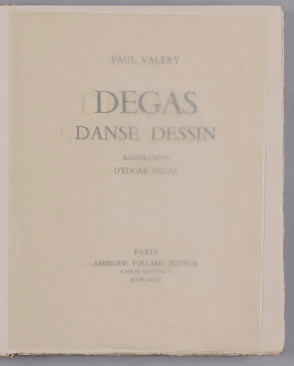 Edgar Degas - Auteur(s):

Valéry, Paul (30–10–1871 - 20–07–1945), auteur du texte
Degas, Edgar (Paris, 19–07–1834 - Paris, 26–09–1917), illustrateur
Vollard, Ambroise (Saint-Denis, 03–07–1866 - en 193