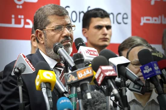 Mohamed Morsi - Mohamed Morsi at the press conference on June 18, 2012 as he announces himself president, after the second round of Egypt's presidential elections.