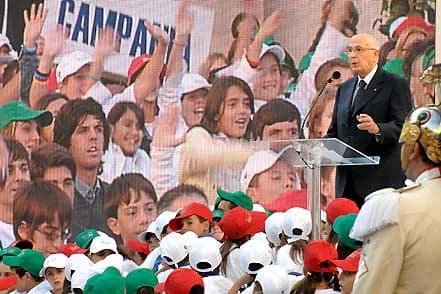 Giorgio Napolitano - Il Presidente Giorgio Napolitano durante il suo intervento in occasione della cerimonia di apertura dell'anno scolastico