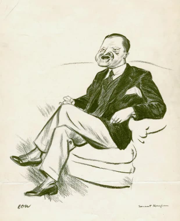 William Somerset Maugham - Caricature of British novelist W. Somerset Maugham