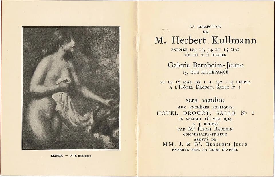Pierre-Auguste Renoir - Frontispiece for an auction held at Drouot on May 1914. (Photo/scan of catalogue taken by me RodolphRodolph (talk) 01:02, 18 July 2013 (UTC) in 2013.