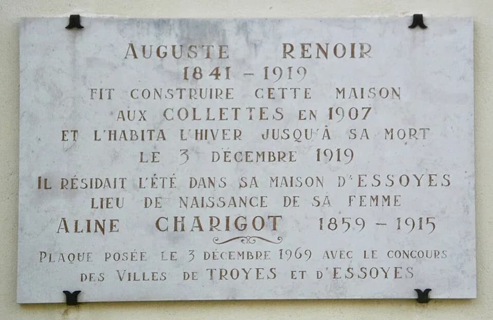 Pierre-Auguste Renoir - plaque at the Musée Renoir